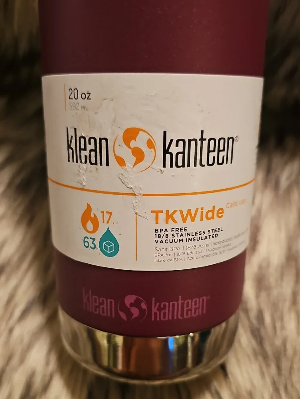 Klean Kanteen TKWide 20oz Insulated Bottle — Deep Berry